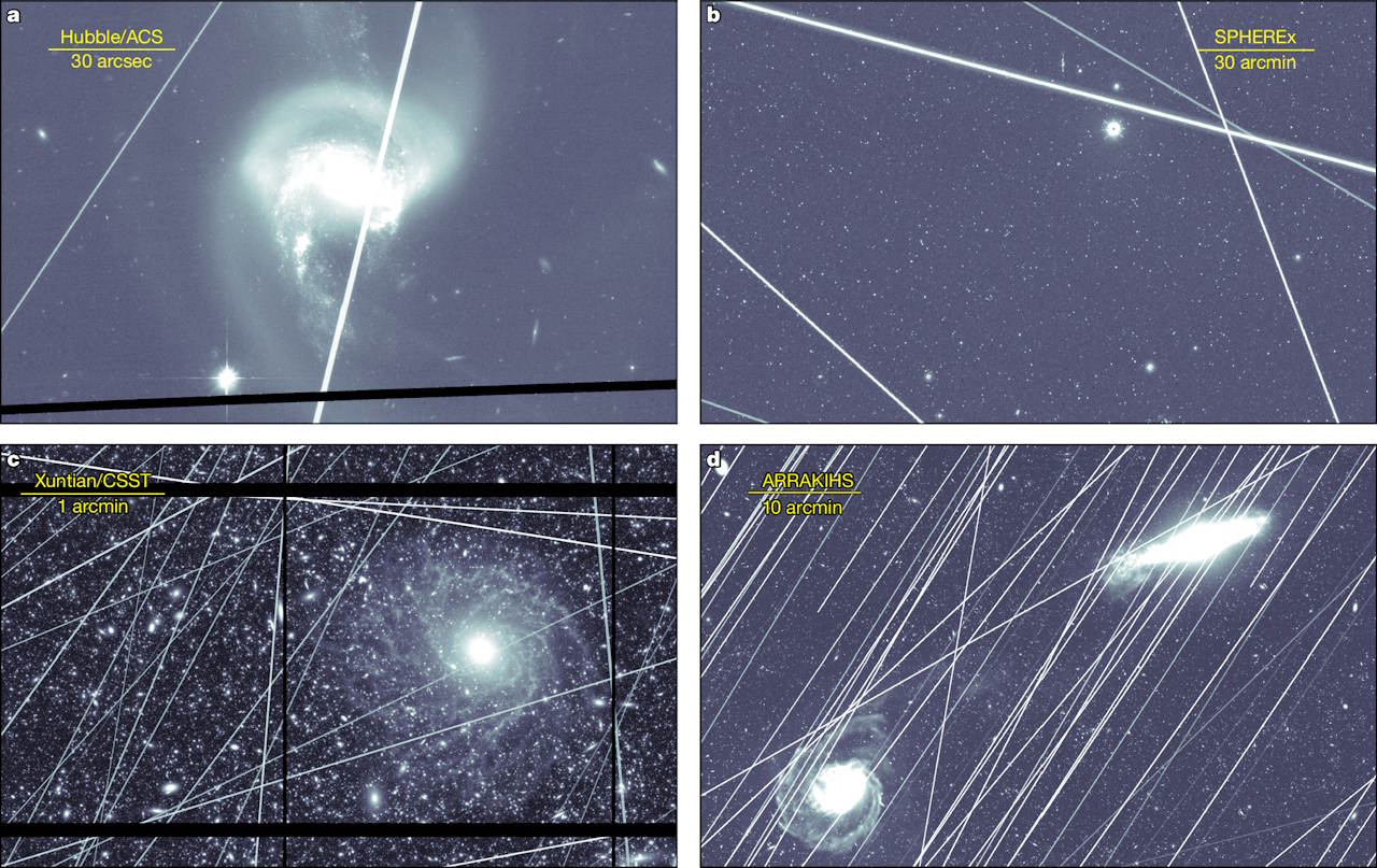 Симуляція світлових слідів від супутників