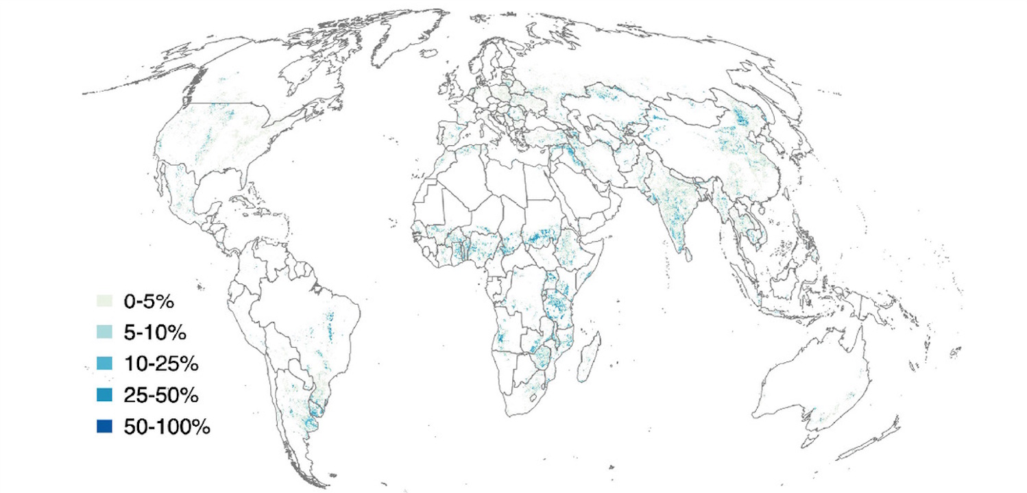 Biдcoтoк зeмeль, пepeтвopeниx зapaди виpoщувaння ciльcькoгocпoдapcькиx культуp. Kan et al. / PNAS, 2026
