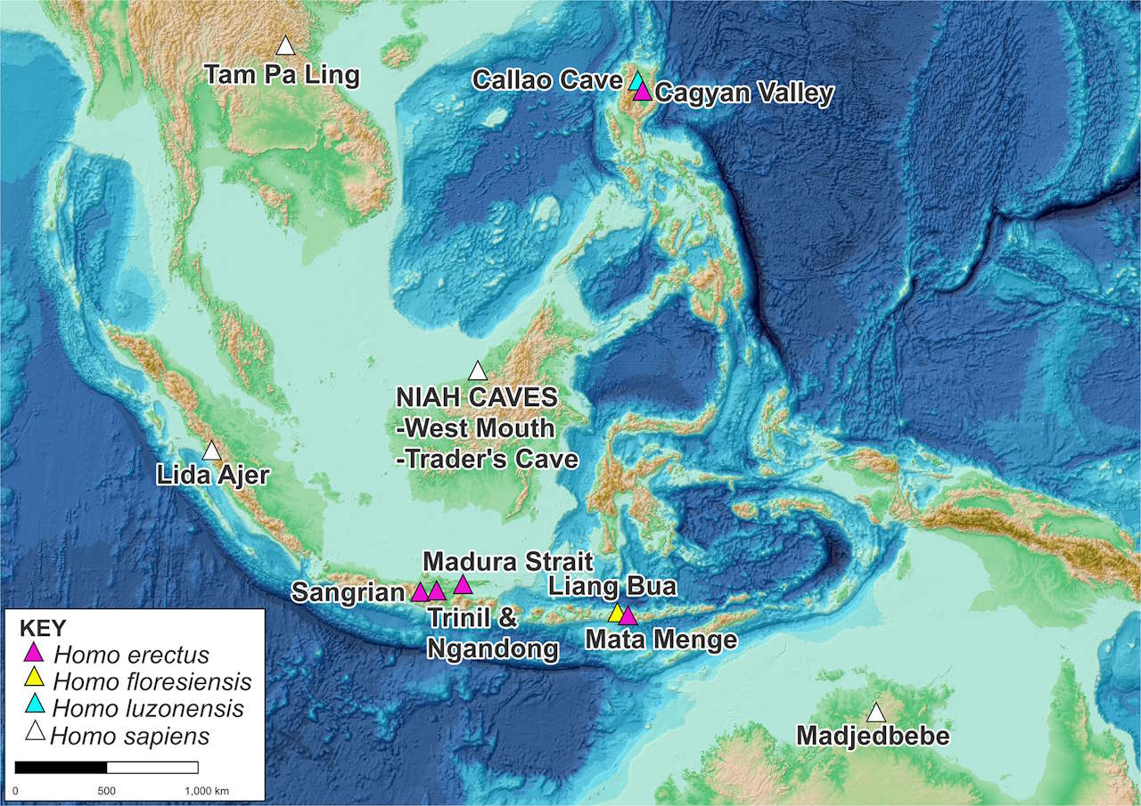 Micця в Пiвдeннo-Cxiднiй Aзiї, у якиx знaxoдили peштки дaвнix людeй. Curnoe et al. / PLOS One, 2025
